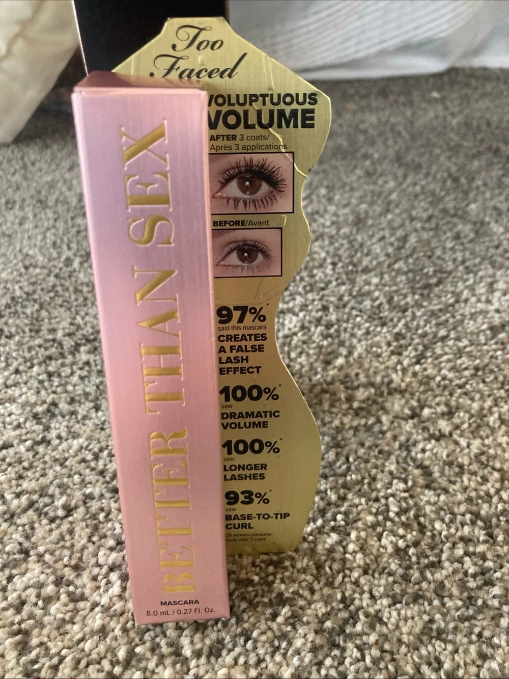 Too Faced Better Than Sex Voluptuous Volume Full Size .27oz Black NEW IN BOX